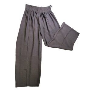 Grey Pants Elastic Waist Sheer Light Wide Leg Sequins - NEW!